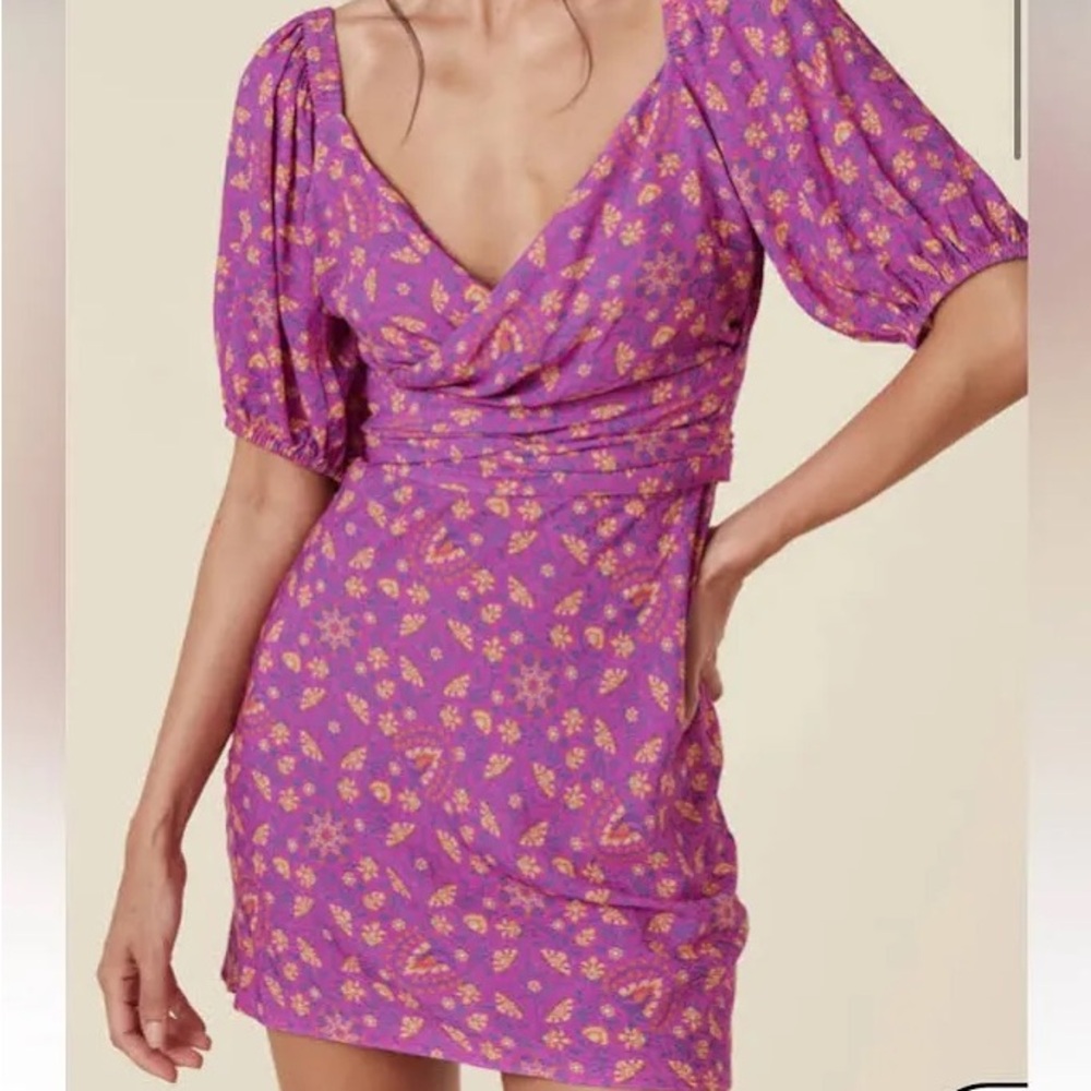SPELL MADAME PEACOCK SWEETHEART MINI DRESS Size MED